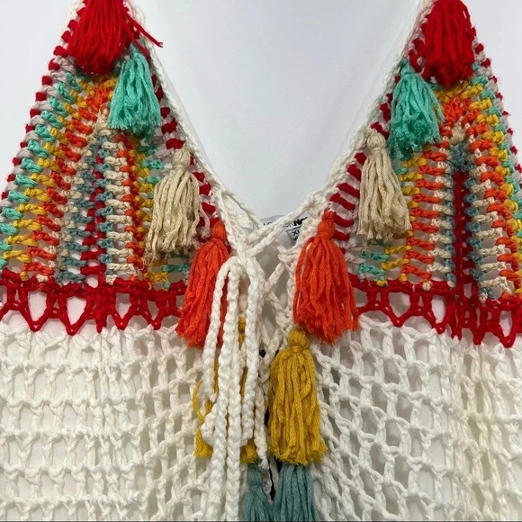 COPY - NWT Fashion Nova Listen To The Music Crochet Mini Dress With Tassels SzXL - Picture 6 of 13